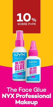 Dois produtos fixadores de maquilhagem The Face Glue da marca NYX com 10% sobre preço de Venda ao Público Recomendado